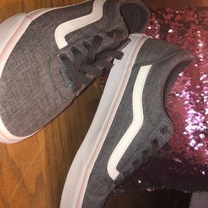 old skool gray and pink vans
